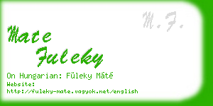mate fuleky business card