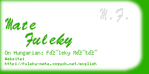 mate fuleky business card